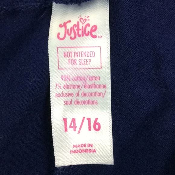 Justice Girls Blue Glitter Leggings Sz 14-16 - Picture 3 of 3